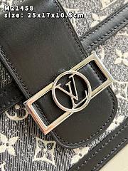 Louis Vuitton Dauphine MM handbag gray Monogram Jacquard Denim Size 25x17x10.5 cm - 6