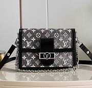 Louis Vuitton Dauphine MM handbag gray Monogram Jacquard Denim Size 25x17x10.5 cm - 1