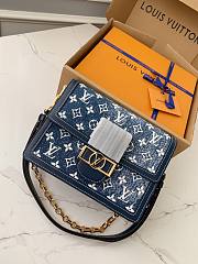 Louis Vuitton Dauphine MM handbag Blue Monogram Jacquard Denim Size 25x17x10.5 cm - 6