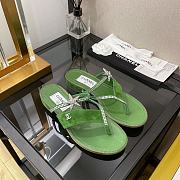 Chanel Cc Star Crystals Mule Sandals Green Calf leather - 1