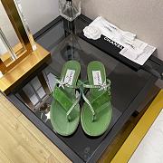 Chanel Cc Star Crystals Mule Sandals Green Calf leather - 4