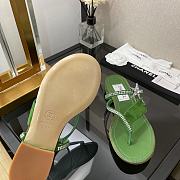 Chanel Cc Star Crystals Mule Sandals Green Calf leather - 3