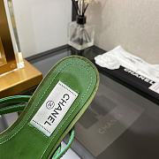 Chanel Cc Star Crystals Mule Sandals Green Calf leather - 2