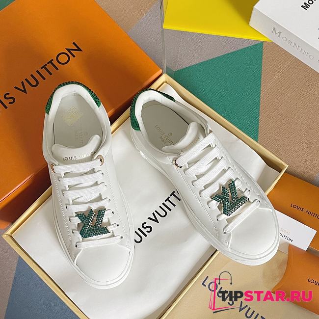 Louis Vuitton Sneaker Time Out White logo LV green - 1