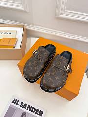 LV Sandal Cosy Flat Comfort Clog Cacao Brown Patent Monogram Canvas - 1