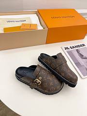 LV Sandal Cosy Flat Comfort Clog Cacao Brown Patent Monogram Canvas - 3