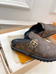 LV Sandal Cosy Flat Comfort Clog Cacao Brown Patent Monogram Canvas - 2