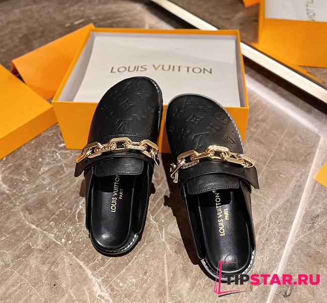 Louis Vuitton Sandal Cosy flat comfort Clog Black Patent Monogram canvas - 1