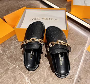 Louis Vuitton Sandal Cosy flat comfort Clog Black Patent Monogram canvas