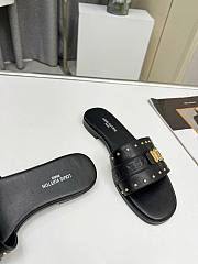 Louis Vuitton Lock It Flat Mule Black Patent  - 5