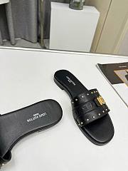 LV Lock It Flat Mule Black Patent  - 3