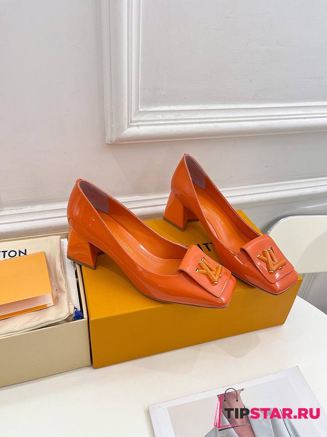 Louis Vuitton Shake Pump Orange Lambskin Heel 5.5 cm - 1
