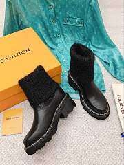 Louis Vuitton Beaubourg Ankle Boot Black Calf leather and wool Heel 4 cm - 5