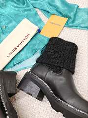 Louis Vuitton Beaubourg Ankle Boot Black Calf leather and wool Heel 4 cm - 4