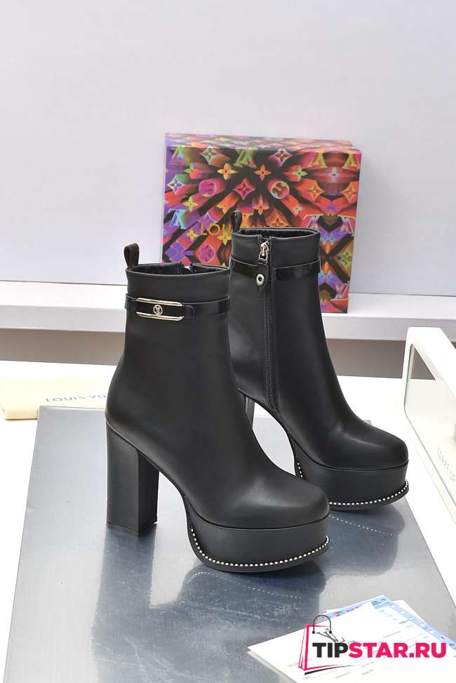 Louis Vuitton Fame Platform Ankle Boot Black Calf leather - 1