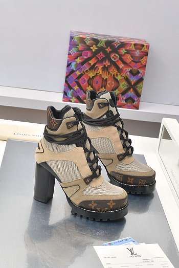 Louis Vuitton Star Trail Ankle Boot Beige heel 9.5 cm
