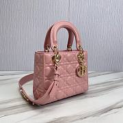 Dior Lady Pink Lambskin ABC Size 20x17x8.5 cm - 4