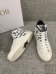 Dior Walk'N'Dior Star Leather & Canvas High-Top Sneaker Blue - 3