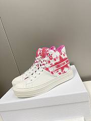Dior Walk'N'Dior Star Leather & Canvas High-Top Sneaker Pink - 1