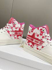 Dior Walk'N'Dior Star Leather & Canvas High-Top Sneaker Pink - 6