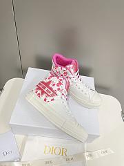 Dior Walk'N'Dior Star Leather & Canvas High-Top Sneaker Pink - 2