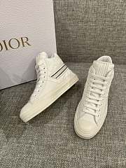 Dior Walk'N'Dior Star Leather & Canvas High-Top Sneaker White - 4