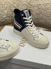 Dior Stripes Star Plain Toe Round Toe Lace-up  Sneaker Blue - 5