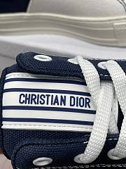 Dior Stripes Star Plain Toe Round Toe Lace-up  Sneaker Blue - 4