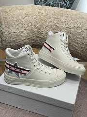 Dior Stripes Star Plain Toe Round Toe Lace-up Sneaker White - 6