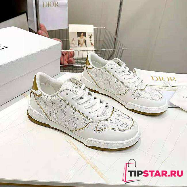 Dior Unisex One Sneaker White and Gold - 1