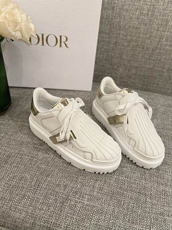 Dior Women's Gold Dior Id Low Top Leather Sneakers