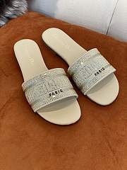 Dior DWAY SLIDE Deep Cream Embroidered Cotton - 6