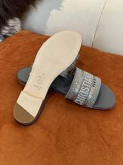 Dior DWAY SLIDE Deep Gray Embroidered Cotton - 5