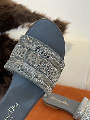 Dior DWAY SLIDE Deep Gray Embroidered Cotton - 4