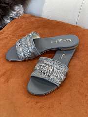 Dior DWAY SLIDE Deep Gray Embroidered Cotton - 3