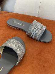Dior DWAY SLIDE Deep Gray Embroidered Cotton - 2