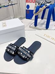 DIOR EVOLUTION SLIDE Shiny Technical Fabric with Deep Blue Dior Oblique Print - 2