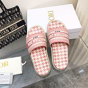 Dior Wmns DWay Slide Houndstooth Pink - 3