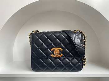 Chanel CF flapbag black lambskin 24k gold hardware medium