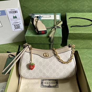 Gucci Ophidia GG Small Handbag Beige Size 25 x 15.5 x 6 cm