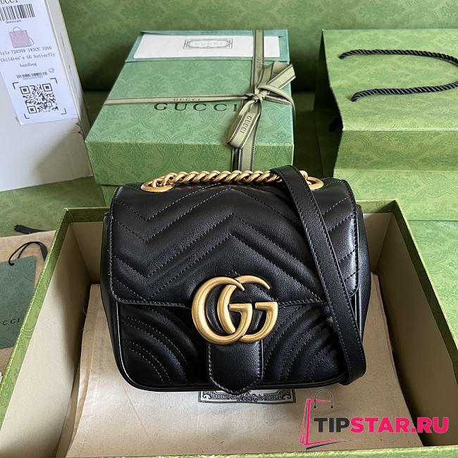 GG Marmont Mini Shoulder Bag Black Size 18x13.5x8 cm - 1