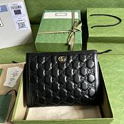 Gucci Matelassé pouch Black GG Matelassé leather Size 10x7.5x2 cm - 1
