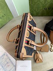 GUCCI Black Mini Bauletto Brown Bag Size 22×15×11 cm - 2