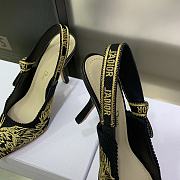  J'Adior slingback pump Black and Gold-Tone Velvet Embroidered  - 2