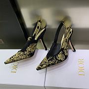  J'Adior slingback pump Black and Gold-Tone Velvet Embroidered  - 4