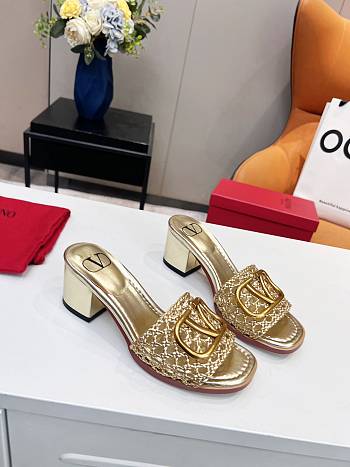 Valentino Garavani Gold slide sandals