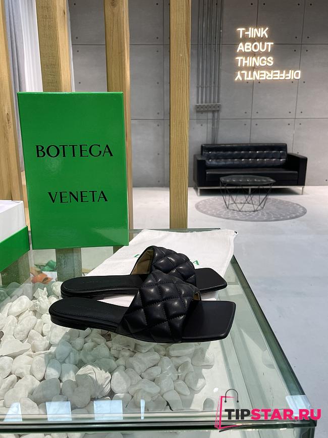 Bottega Veneta Padded Flat Sandal Black  - 1