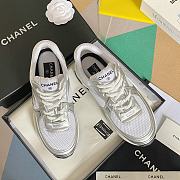 Chanel Sneaker Fabric & Laminated White & Silver - 1