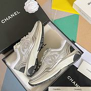 Chanel Sneaker Fabric & Laminated White & Silver - 6