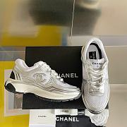 Chanel Sneaker Fabric & Laminated White & Silver - 5